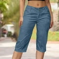 thumbnail image 1 of Summer Savings Clearance Capris Pants for Women, Capris Womens Pants With Pockets Loose Casual Dressy Lightweight Ladies Baggy Cargo Shorts Capris For Hiking(Sky Blue,L), 1 of 9