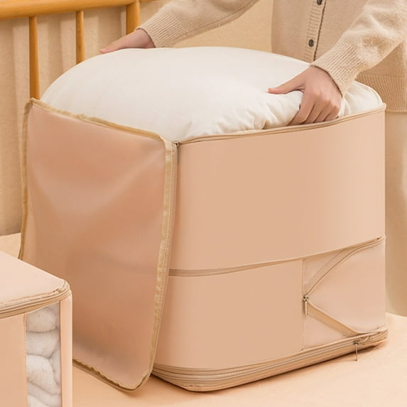 Closet Organizers and Storage QTOCIO Compression Quilt Storage Box for Blankets And Bedding Large Capacity Wardrobe Organizer Bag for Clothing Proof