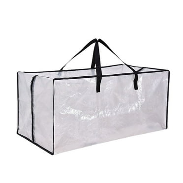 Amvlyk Heavy Duty Extra Large Clear Moving Bags Backpack Straps Strong Handles & Zippers,Storage Tote For Space Saving,Fold Flat Clothes Organization And Storage Bag
