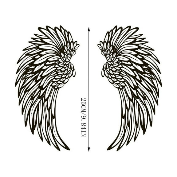 Zeceouar Black Angel Metal Wall Art With LED Lights,Large Metal Angel Wall Decoration,Angel Wall Sculpture Art Indoor Outdoor Wall Hanging Suitable