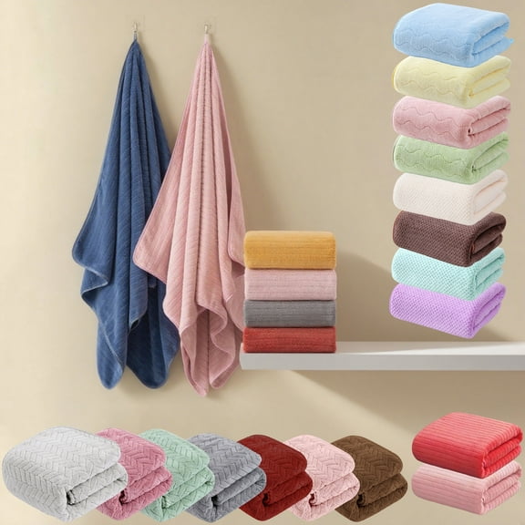 Djunllk Velvet Bath Towels, Soft Hand Towel Super Absorbent Quicker to Dry, Microfiber Hair Towel Bathroom Towels Perfect for Bathroom Beach Pool, 13" x 29"