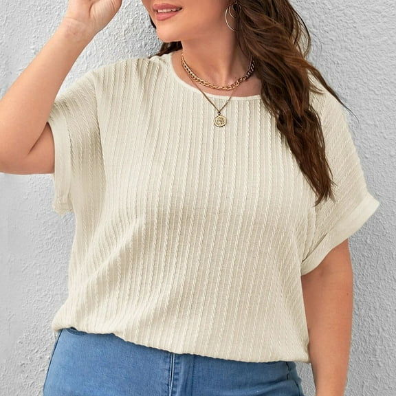 ECZHAW Women Shirts Summer Sweaters Short Sleeve Tunic Tops 2025 Dressy Casual Business Blouses