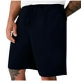 thumbnail image 1 of Ecqkame Gym Shorts Men Drawstring Elastic Waist Pocket Quick Dry Fitness Half Shorts Mens Shorts Dark Blue XL, 1 of 5