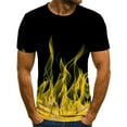 thumbnail image 1 of Ecqkame Casual T Shirts for Men Round Neck Short Sleeve Summer Top Digital Printing Fitness Sports T Shirt Blouse A-Yellow XL on Clearance, 1 of 4