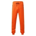 thumbnail image 1 of Ecqkame Mens Sweatpants Solid Color Loose Zipper Pocket Drawstring Elastic Waisted Sports Pants Men's Pants Orange XXL, 1 of 5