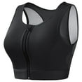 thumbnail image 1 of Ecqkame Sports Bras For Women Wireless Yoga Workout Zipper Comfy Bra Seamless High Support Tank Tops Bras Black XL, 1 of 2