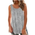 thumbnail image 1 of Summer Savings Clearance! Ecqkame Tank Tops for Women 2024 Fashion Solid Color Round-Neck Loose Casual Sleeveless Pullover Tops for Women Gray S, 1 of 5