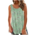 thumbnail image 1 of Summer Savings Clearance! Ecqkame Tank Tops for Women 2024 Fashion Solid Color Round-Neck Loose Casual Sleeveless Pullover Tops for Women Green XL, 1 of 5