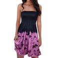 thumbnail image 1 of Summer Savings Clearance Ecqkame Women Tube Strapless Strapless Printing Sleeveless A-Line Skirt Dress Dress Purple M, 1 of 9
