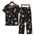thumbnail image 1 of Ecqkame Women's Pajamas Set Long Sleeve Shirts and Long Pants 2 Piece Pjs Sleepwear with Pockets Black C XL, 1 of 3