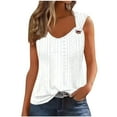 thumbnail image 1 of Summer Savings Clearance! Ecqkame Womens Summer Tops Fashion Solid Color Short Sleeve Round Neck Casual Blouse Workout Tops for Women White C L, 1 of 6