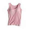 thumbnail image 1 of Summer Savings Clearance! Ecqkame Womens Tank Tops Sleeveless Solid Color Lightweight Breathable Padded Gym Yoga Workout Tops for Women Pink XXXL, 1 of 4