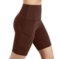 thumbnail image 1 of Ecqkame Yoga Shorts for Women Compression Workout Leggings Shorts Basic Bike Shorts for Women Brown XXXL, 1 of 8