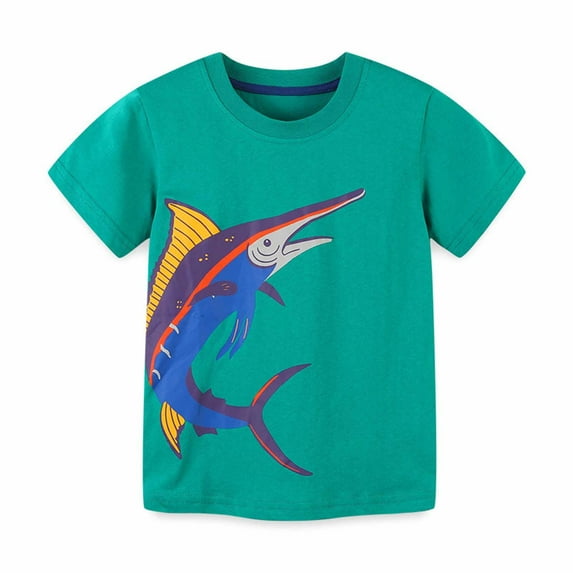 Summer Savings Clearance! Edvintorg 2-8Y Cartoon Print Baby Boys T Shirt For Summer Infant Boy T-Shirts Short Sleeves Kids Clothes Toddler Cotton Tops