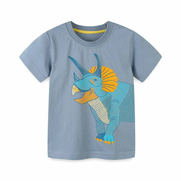 Edvintorg 2-8Y Cartoon Print Baby Boys T Shirt for Summer Infant Boy T-Shirts Short Sleeves Kids Clothes Toddler Cotton Tops