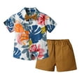 thumbnail image 1 of Edvintorg 3M-5T Baby Boy Outfit Set Summer Holiday Beach Style Short Sleeve Flower Shirt Casual Pants Children's Suit, 1 of 7