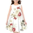 thumbnail image 1 of Edvintorg 4-14Years Kids Dress Girls Fashion Flower Printing Round Neck Sleeveless Summer Dresses Holiday Casual Beach Dress for Kids Girls School Outfits Vestido, 1 of 3