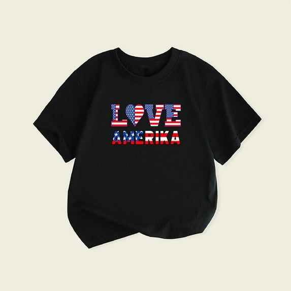 Edvintorg 4Th Of July Love America Unisex Infant Baby Boys T Shirt Short Sleeve Tees Boys Girls Solid Color T-Shirts Toddler Casual Summer Shirts Tops