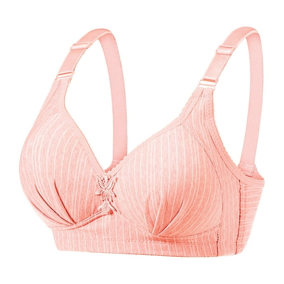 Edvintorg Bras for Women Women's Plus Size Bra,Casual Sexy Lace Front Button Shaping Cup Shoulder Strap Underwire Bra Plus Size Extra-Elastic Wirefree Watermelon Red