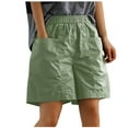 thumbnail image 1 of Edvintorg Cargo Shorts for Women Plus Size Ladies Clothes Solid Hippie Punk Trousers Streetwear Jogger Pocket Loose Short Pants Green XXXL, 1 of 7