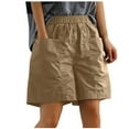 thumbnail image 1 of Edvintorg Cargo Shorts for Women Plus Size Ladies Clothes Solid Hippie Punk Trousers Streetwear Jogger Pocket Loose Short Pants Khaki L, 1 of 7
