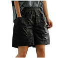 thumbnail image 1 of Edvintorg Cargo Shorts for Women Plus Size Ladies Clothes Solid Hippie Punk Trousers Streetwear Jogger Pocket Loose Short Pants Black XL, 1 of 7