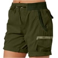 thumbnail image 1 of Edvintorg Cargo Shorts Women Plus Size Women's Clothes Fashion Casual Solid Color High Waist Cargo Pants Loose Wide Leg Pants Shorts Green XXL, 1 of 5