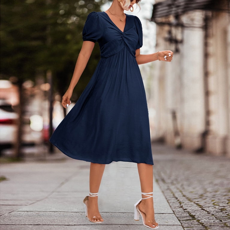 chinese dress ladies PRETTYGARDEN Women's Short Sleeve Mini Dress Summer V Neck Hollow Out