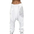 thumbnail image 1 of Edvintorg Harem Pants for Women Streetwear 90S Vintage Hip Hop Casual Loose Pants Fashion Women's Solid Color Printed Harlan Pants White XXL, 1 of 6