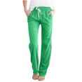 thumbnail image 1 of Edvintorg High Waisted Pants Women's Casual Cotton and Linen Pants Solid Elastic Waist Loose Pants with Pocket Mint Green M, 1 of 6