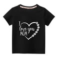 thumbnail image 1 of Edvintorg I Love You Mom Letter Printed Kids Shirts Summer Boys Girls Fashion Cute Solid Color Round Neck Valentine's Day Heart Print Short Sleeve Top 3-10Years, 1 of 4