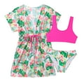 thumbnail image 1 of Summer Savings Clearance! Edvintorg Kids Swim Suits For Girls 3Pc Children's Swimsuit Short Sleeve Leopard Print Swimsuit With Cover Up Bikini Swimming Three Piece Bathing Suit 8-12 Years, 1 of 7