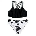 thumbnail image 1 of Edvintorg Kids Swimsuits for Girls 6-12 Fashion Cow Print Backless Tankini Top with Shorts Swimsuit Two Piece Bathing Suit Bikini Teen Beachwear, 1 of 6