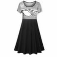 thumbnail image 1 of Edvintorg Maternity Dresses for Pregnant Women Fashion Solid Stripe Short Sleeve Breastfeeding Dress Summer Casual Pregnancy Clothes Nursing Dress, 1 of 2