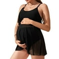 thumbnail image 1 of Edvintorg Maternity Swimsuit Two Piece Swimming Dresses with Bottom Black Elegant Ruffle Pregnant Swimsuit Bathing Suit Swim Suit for Pregnant Women, 1 of 7