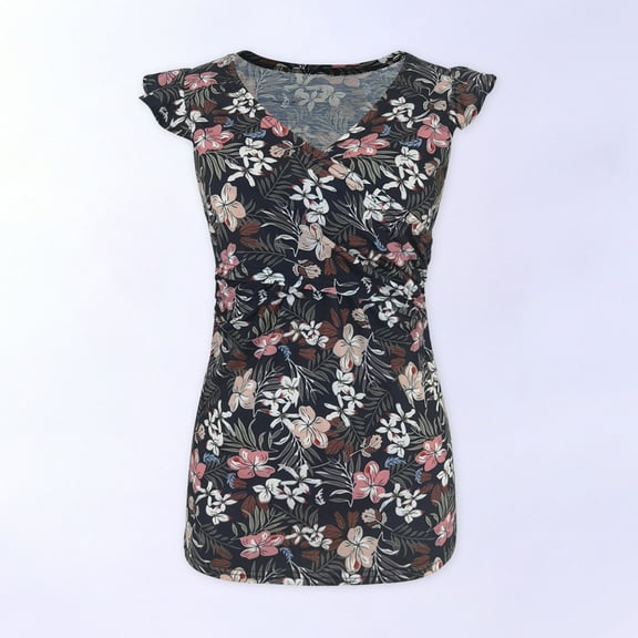 Edvintorg Nursing Tops Breastfeeding for Women Fashion Flower Printed Sleeveless Maternity Shirt Breastfeeding Clothes Top Vest