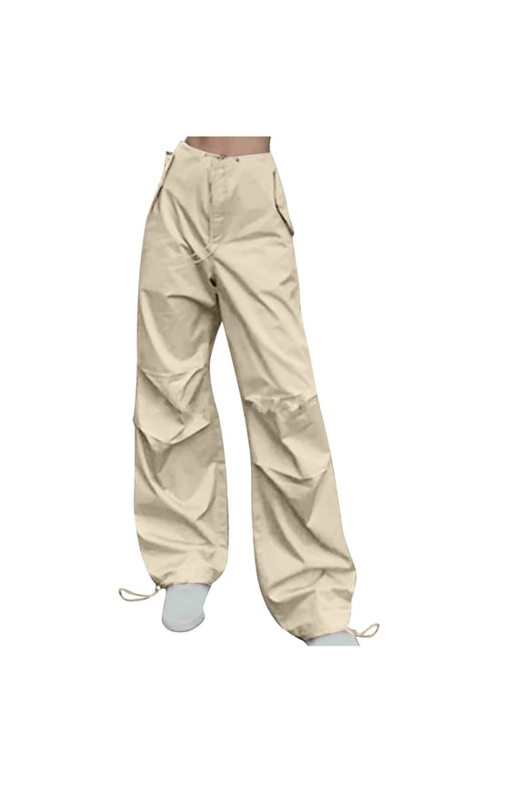 Pants Women Streetwear Vintage Hip Hop Wide Leg Joggers Baggy Sweatpants Techwear Korean Fashion Casual Sports Pants Trousers Women Khaki XS