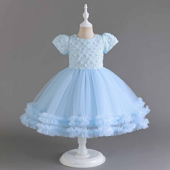 Edvintorg Party Dress for Kids Girl 2-10 Years Children's Sleeveless Embroidery Mesh Gauze Dresses Princess Dress for Kids Girl 2025