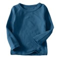 thumbnail image 1 of Edvintorg Plain Shirts for Kids 6M-11Y Toddler Boys Girls Long Sleeve Kids Shirt Fashion Solid Color Round Neck Cotton Tops Schools Outfit for Children's Clothing, 1 of 6