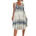 thumbnail image 1 of Summer Savings Clearance! Edvintorg Plus Size Dress Sundress Women's Fashion Summer Round Neck Casual Sleeveless Printed Dress Beach Dress For Women Beige XXXL, 1 of 6