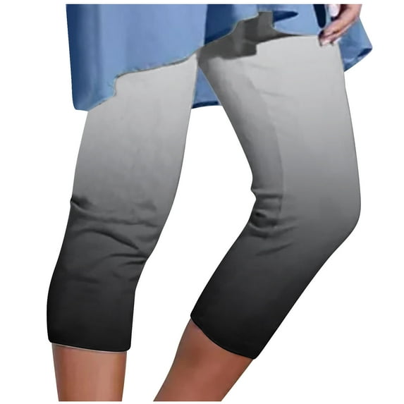 Edvintorg Plus Size Pants Women Athletic Cropped Pants Solid Color Casual Elastic Waist Beach Pants 90S Vintage Clothes Gray XL