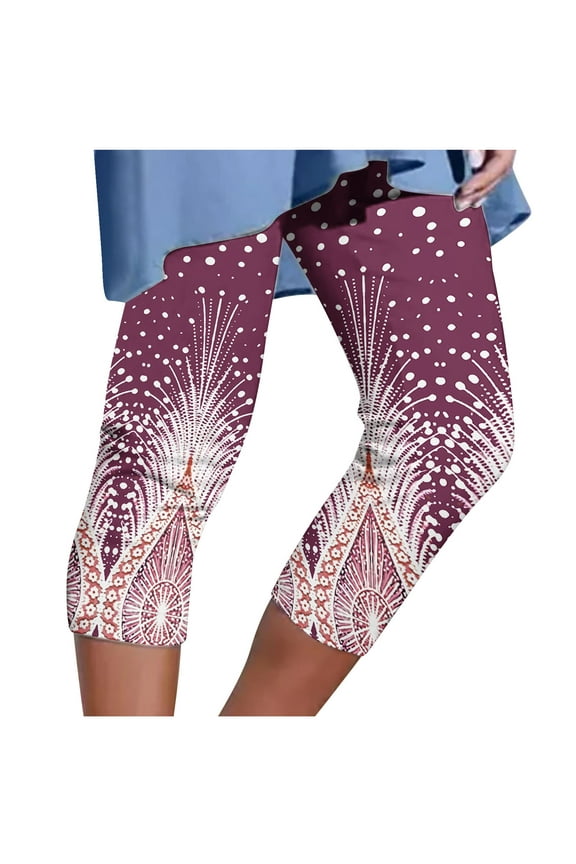 Plus Size Pants Women Athletic Cropped Pants Solid Color Casual Elastic Waist Beach Pants 90S Vintage Clothes Purple M