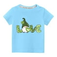 thumbnail image 1 of Edvintorg St. Patrick's Day Kids Shirt Toddler Boys Girls Summer Cotton T Shirts Fashion Cute Solid Color Round Neck Print Short Sleeve Tops Tees 3-10 Years, 1 of 3