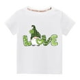 thumbnail image 1 of Edvintorg St. Patrick's Day Kids Shirt Toddler Boys Girls Summer Cotton T Shirts Fashion Cute Solid Color Round Neck Print Short Sleeve Tops Tees 3-10 Years, 1 of 3