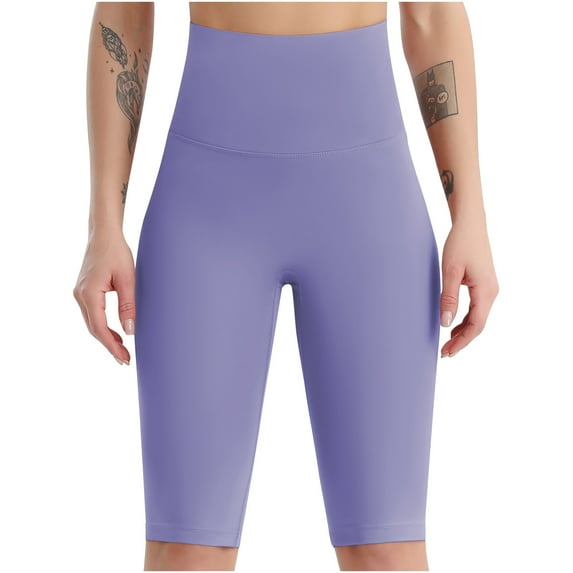 Edvintorg Streetwear High Waist Shorts Women's Fitness Sport Leggings Yoga Workout Casual Athletic Cycling Clothing Female Gym Shorts Purple M
