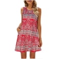 thumbnail image 1 of Edvintorg Summer Dresses for Women Fashion Floral Tshirt Sundress Casual Beach Dresses with Pockets Boho Tank Dress, 1 of 5
