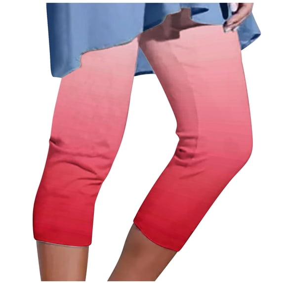 Edvintorg Summer Pants Womens Plus Size Athletic Cropped Pants Floral Printing Casual Elastic Waist Beach Pants Hot XXXXXL