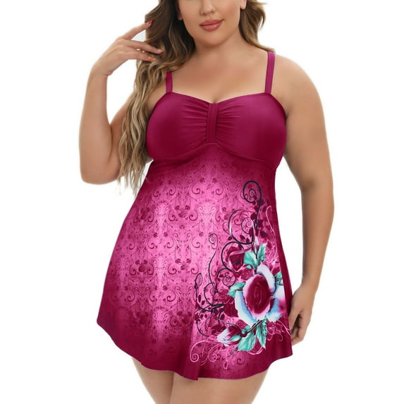 Summer Savings Clearance! Edvintorg Tankini Swimsuits For Women 2 Piece Bathing Suits Tops With Bottom Modest Loose Fit Swimwear Casual Plus Size Bikini Set Swimsuit