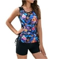 thumbnail image 1 of Edvintorg Tankini Swimsuits for Women Two Piece Bathing Suits Floral Print Tie Side Tank Top with Boyshorts Plus Size Vintage Swimwear, 1 of 7
