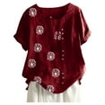 thumbnail image 1 of Edvintorg Vintage Tshirts for Women Vintage Printed Round Neck Casual Shirts Summer Tops Loose Fit Plus Size Tunic Blouse, 1 of 4